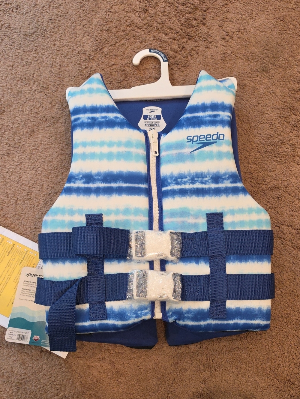 Speedo Kids Blue White Tie-Dye Swim Vest